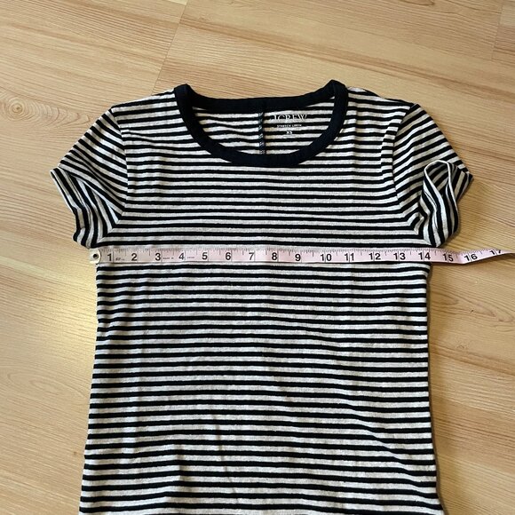 J.Crew stretch linen stripe t-shirt XS - Picture 6 of 8